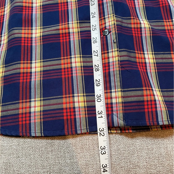 Lands End Men’s Cotton Button Down Plaid Long Sleeve Traditional Fit Shirt - Picture 7 of 9